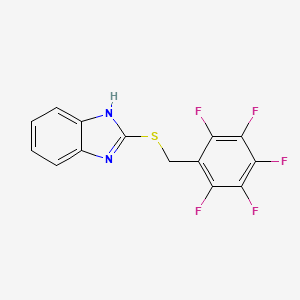 molecular formula C14H7F5N2S B2663732 2-(2,3,4,5,6-Pentafluoro-benzylsulfanyl)-1H-benzoimidazole CAS No. 157609-68-2