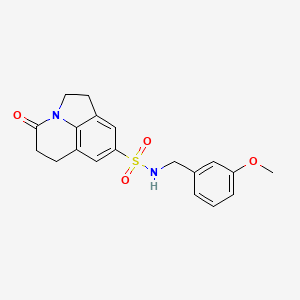 molecular formula C19H20N2O4S B2663752 N-(3-methoxybenzyl)-4-oxo-1,2,5,6-tetrahydro-4H-pyrrolo[3,2,1-ij]quinoline-8-sulfonamide CAS No. 898462-84-5