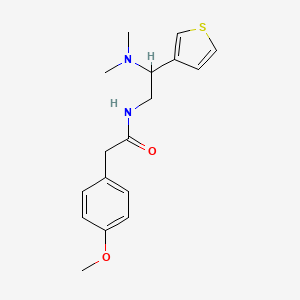 molecular formula C17H22N2O2S B2663755 N-(2-(dimethylamino)-2-(thiophen-3-yl)ethyl)-2-(4-methoxyphenyl)acetamide CAS No. 946326-63-2