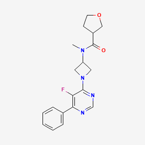 molecular formula C19H21FN4O2 B2663774 N-[1-(5-Fluoro-6-phenylpyrimidin-4-yl)azetidin-3-yl]-N-methyloxolane-3-carboxamide CAS No. 2380087-38-5
