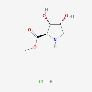 molecular formula C6H12ClNO4 B2663783 Methyl (2R,3S,4R)-3,4-dihydroxypyrrolidine-2-carboxylate;hydrochloride CAS No. 2351897-85-1