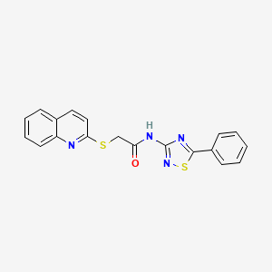 molecular formula C19H14N4OS2 B2663807 N-(5-phenyl-1,2,4-thiadiazol-3-yl)-2-(quinolin-2-ylsulfanyl)acetamide CAS No. 578723-88-3