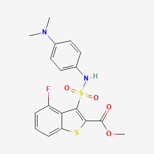 molecular formula C18H17FN2O4S2 B2663866 Methyl 3-{[4-(dimethylamino)phenyl]sulfamoyl}-4-fluoro-1-benzothiophene-2-carboxylate CAS No. 941962-31-8