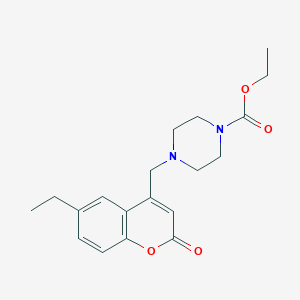 molecular formula C19H24N2O4 B2663878 ethyl 4-[(6-ethyl-2-oxo-2H-chromen-4-yl)methyl]piperazine-1-carboxylate CAS No. 859111-28-7