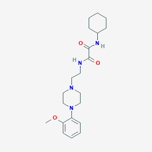 molecular formula C21H32N4O3 B2663929 N'-cyclohexyl-N-{2-[4-(2-methoxyphenyl)piperazin-1-yl]ethyl}ethanediamide CAS No. 1049573-70-7