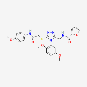 molecular formula C25H25N5O6S B2663936 N-{[4-(2,5-dimethoxyphenyl)-5-({[(4-methoxyphenyl)carbamoyl]methyl}sulfanyl)-4H-1,2,4-triazol-3-yl]methyl}furan-2-carboxamide CAS No. 309969-71-9