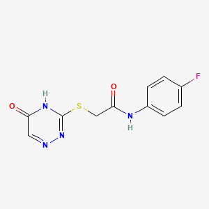 molecular formula C11H9FN4O2S B2663944 N-(4-fluorophenyl)-2-((5-oxo-4,5-dihydro-1,2,4-triazin-3-yl)thio)acetamide CAS No. 857491-67-9