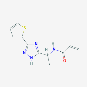 molecular formula C11H12N4OS B2663958 N-[1-(3-Thiophen-2-yl-1H-1,2,4-triazol-5-yl)ethyl]prop-2-enamide CAS No. 2361657-05-6