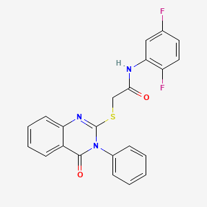 molecular formula C22H15F2N3O2S B2663961 N-(2,5-difluorophenyl)-2-[(4-oxo-3-phenyl-3,4-dihydro-2-quinazolinyl)sulfanyl]acetamide CAS No. 825666-70-4
