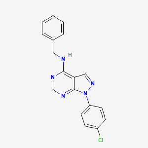 molecular formula C18H14ClN5 B2663979 N-benzyl-1-(4-chlorophenyl)-1H-pyrazolo[3,4-d]pyrimidin-4-amine CAS No. 101716-06-7