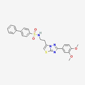 N-(2-(2-(3,4-dimethoxyphenyl)thiazolo[3,2-b][1,2,4]triazol-6-yl)ethyl)-[1,1'-biphenyl]-4-sulfonamide