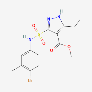 methyl 5-(N-(4-bromo-3-methylphenyl)sulfamoyl)-3-ethyl-1H-pyrazole-4-carboxylate