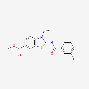 Methyl 3-ethyl-2-(3-methoxybenzoyl)imino-1,3-benzothiazole-6-carboxylate