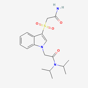 2-(3-((2-amino-2-oxoethyl)sulfonyl)-1H-indol-1-yl)-N,N-diisopropylacetamide