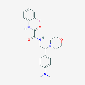 molecular formula C22H27FN4O3 B2663997 N'-{2-[4-(dimethylamino)phenyl]-2-(morpholin-4-yl)ethyl}-N-(2-fluorophenyl)ethanediamide CAS No. 899729-47-6