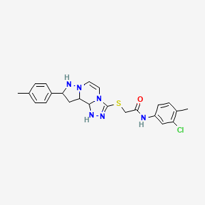 molecular formula C23H19ClN6OS B2664066 N-(3-chloro-4-methylphenyl)-2-{[11-(4-methylphenyl)-3,4,6,9,10-pentaazatricyclo[7.3.0.0^{2,6}]dodeca-1(12),2,4,7,10-pentaen-5-yl]sulfanyl}acetamide CAS No. 1223932-83-9