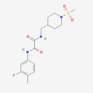 molecular formula C16H22FN3O4S B2664099 N'-(3-fluoro-4-methylphenyl)-N-[(1-methanesulfonylpiperidin-4-yl)methyl]ethanediamide CAS No. 1234882-63-3