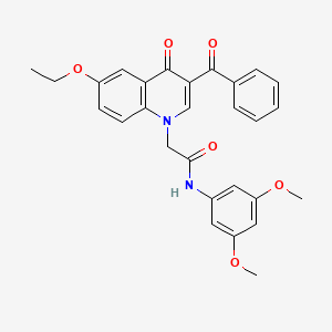 molecular formula C28H26N2O6 B2664110 2-(3-benzoyl-6-ethoxy-4-oxo-1,4-dihydroquinolin-1-yl)-N-(3,5-dimethoxyphenyl)acetamide CAS No. 897624-64-5