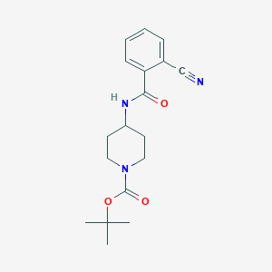 molecular formula C18H23N3O3 B2664111 tert-Butyl 4-(2-cyanobenzoylamino)piperidine-1-carboxylate CAS No. 1286274-51-8