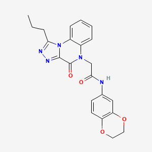 molecular formula C22H21N5O4 B2664125 N-(2,3-dihydro-1,4-benzodioxin-6-yl)-2-(4-oxo-1-propyl[1,2,4]triazolo[4,3-a]quinoxalin-5(4H)-yl)acetamide CAS No. 1260939-00-1
