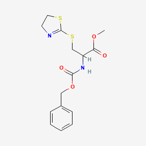 molecular formula C15H18N2O4S2 B2664152 Methyl 2-{[(benzyloxy)carbonyl]amino}-3-(4,5-dihydro-1,3-thiazol-2-ylsulfanyl)propanoate CAS No. 691880-97-4