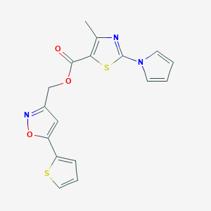 (5-(thiophen-2-yl)isoxazol-3-yl)methyl 4-methyl-2-(1H-pyrrol-1-yl)thiazole-5-carboxylate