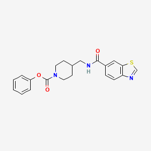 Phenyl 4-((benzo[d]thiazole-6-carboxamido)methyl)piperidine-1-carboxylate