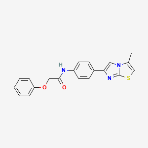 molecular formula C20H17N3O2S B2664179 N-(4-{3-methylimidazo[2,1-b][1,3]thiazol-6-yl}phenyl)-2-phenoxyacetamide CAS No. 893985-30-3