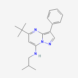 molecular formula C20H26N4 B2664186 5-tert-butyl-N-(2-methylpropyl)-3-phenylpyrazolo[1,5-a]pyrimidin-7-amine CAS No. 896858-44-9