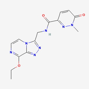 molecular formula C14H15N7O3 B2664187 N-((8-ethoxy-[1,2,4]triazolo[4,3-a]pyrazin-3-yl)methyl)-1-methyl-6-oxo-1,6-dihydropyridazine-3-carboxamide CAS No. 2034414-95-2
