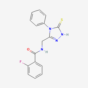 2-fluoro-N-[(4-phenyl-5-sulfanyl-4H-1,2,4-triazol-3-yl)methyl]benzamide
