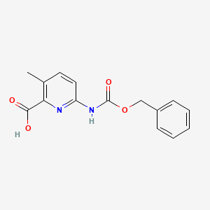 molecular formula C15H14N2O4 B2664198 3-Methyl-6-(phenylmethoxycarbonylamino)pyridine-2-carboxylic acid CAS No. 2248402-03-9