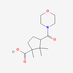 molecular formula C14H23NO4 B2664214 1,2,2-Trimethyl-3-(morpholine-4-carbonyl)-cyclopentanecarboxylic acid CAS No. 625823-17-8