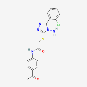 molecular formula C18H16ClN5O2S B2664226 N-(4-acetylphenyl)-2-{[4-amino-5-(2-chlorophenyl)-4H-1,2,4-triazol-3-yl]sulfanyl}acetamide CAS No. 900007-31-0