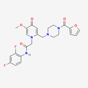 molecular formula C24H24F2N4O5 B2664245 N-(2,4-difluorophenyl)-2-(2-((4-(furan-2-carbonyl)piperazin-1-yl)methyl)-5-methoxy-4-oxopyridin-1(4H)-yl)acetamide CAS No. 921478-14-0