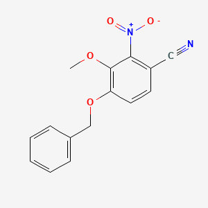 molecular formula C15H12N2O4 B2664248 4-(Benzyloxy)-3-methoxy-2-nitrobenzonitrile CAS No. 1019115-11-7