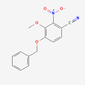 molecular formula C15H12N2O4 B2664248 4-(苄氧基)-3-甲氧基-2-硝基苯甲腈 CAS No. 1019115-11-7