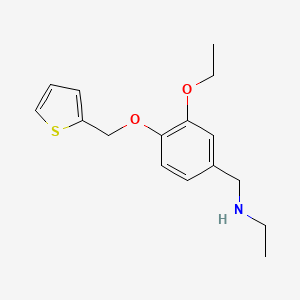molecular formula C16H21NO2S B2664279 {[3-ETHOXY-4-(THIOPHEN-2-YLMETHOXY)PHENYL]METHYL}(ETHYL)AMINE CAS No. 851116-98-8
