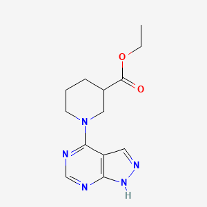 molecular formula C13H17N5O2 B2664286 ethyl 1-(1H-pyrazolo[3,4-d]pyrimidin-4-yl)piperidine-3-carboxylate CAS No. 736164-79-7