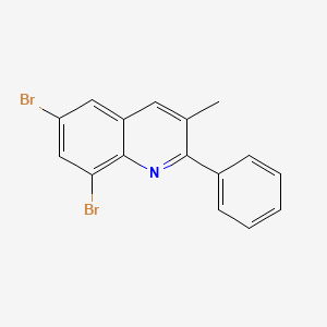molecular formula C16H11Br2N B2664303 6,8-Dibromo-3-methyl-2-phenylquinoline CAS No. 860789-78-2