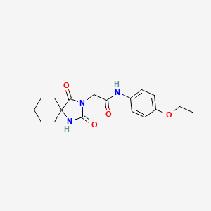 molecular formula C19H25N3O4 B2664316 N-(4-ethoxyphenyl)-2-{8-methyl-2,4-dioxo-1,3-diazaspiro[4.5]decan-3-yl}acetamide CAS No. 785800-41-1