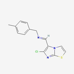molecular formula C14H12ClN3S B2664349 N-[(6-chloroimidazo[2,1-b][1,3]thiazol-5-yl)methylene](4-methylphenyl)methanamine CAS No. 241132-52-5