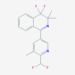 molecular formula C18H16F4N2 B2664356 1-[6-(Difluoromethyl)-5-methylpyridin-3-yl]-4,4-difluoro-3,3-dimethyl-3,4-dihydroisoquinoline CAS No. 2073089-87-7