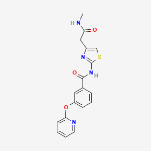 molecular formula C18H16N4O3S B2664396 N-(4-(2-(methylamino)-2-oxoethyl)thiazol-2-yl)-3-(pyridin-2-yloxy)benzamide CAS No. 1798030-71-3
