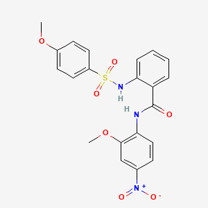 molecular formula C21H19N3O7S B2664400 N-(2-methoxy-4-nitrophenyl)-2-(4-methoxybenzenesulfonamido)benzamide CAS No. 898466-02-9