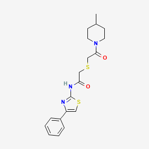 2-((2-(4-methylpiperidin-1-yl)-2-oxoethyl)thio)-N-(4-phenylthiazol-2-yl)acetamide