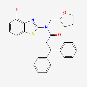 N-(4-fluorobenzo[d]thiazol-2-yl)-3,3-diphenyl-N-((tetrahydrofuran-2-yl)methyl)propanamide