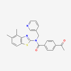 4-acetyl-N-(4,5-dimethylbenzo[d]thiazol-2-yl)-N-(pyridin-3-ylmethyl)benzamide