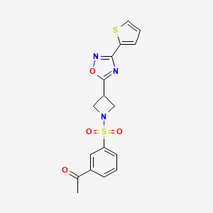 1-(3-((3-(3-(Thiophen-2-yl)-1,2,4-oxadiazol-5-yl)azetidin-1-yl)sulfonyl)phenyl)ethanone