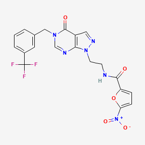 5-nitro-N-(2-(4-oxo-5-(3-(trifluoromethyl)benzyl)-4,5-dihydro-1H-pyrazolo[3,4-d]pyrimidin-1-yl)ethyl)furan-2-carboxamide